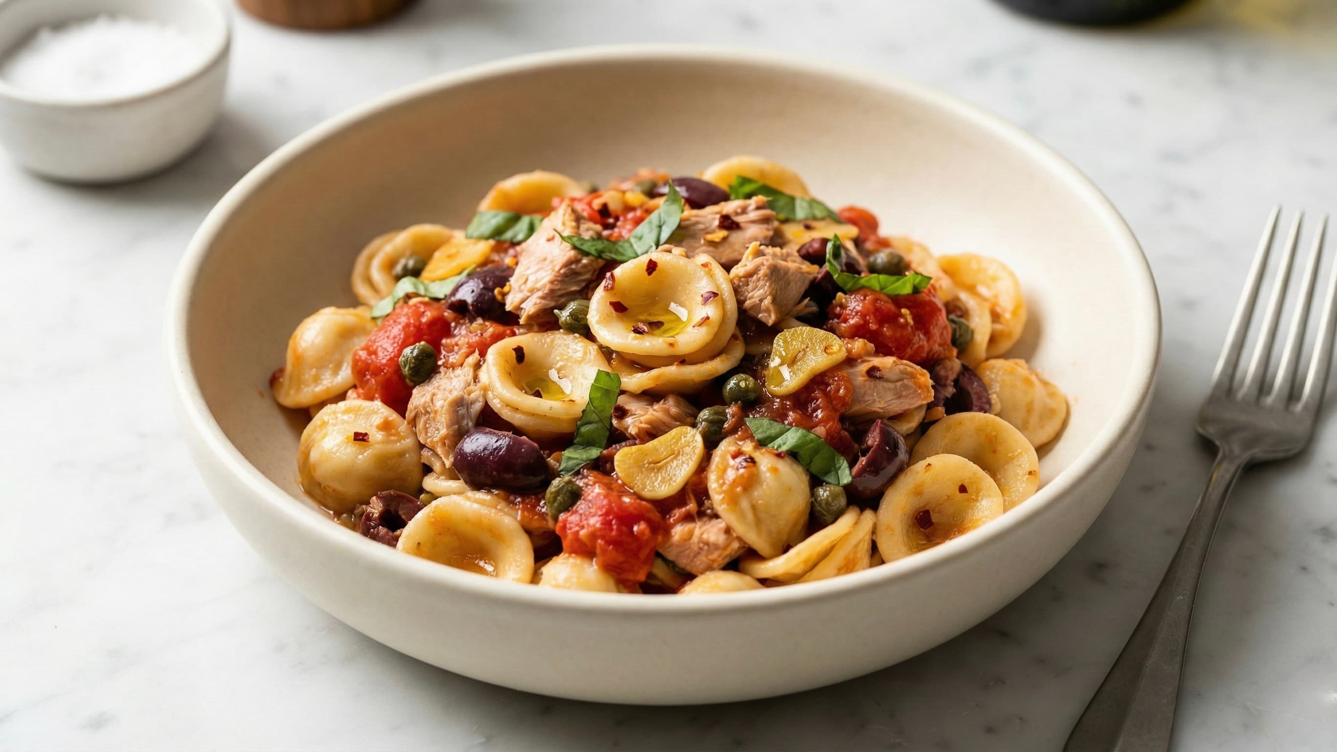 Orecchiette alla Puttanesca di Tonno