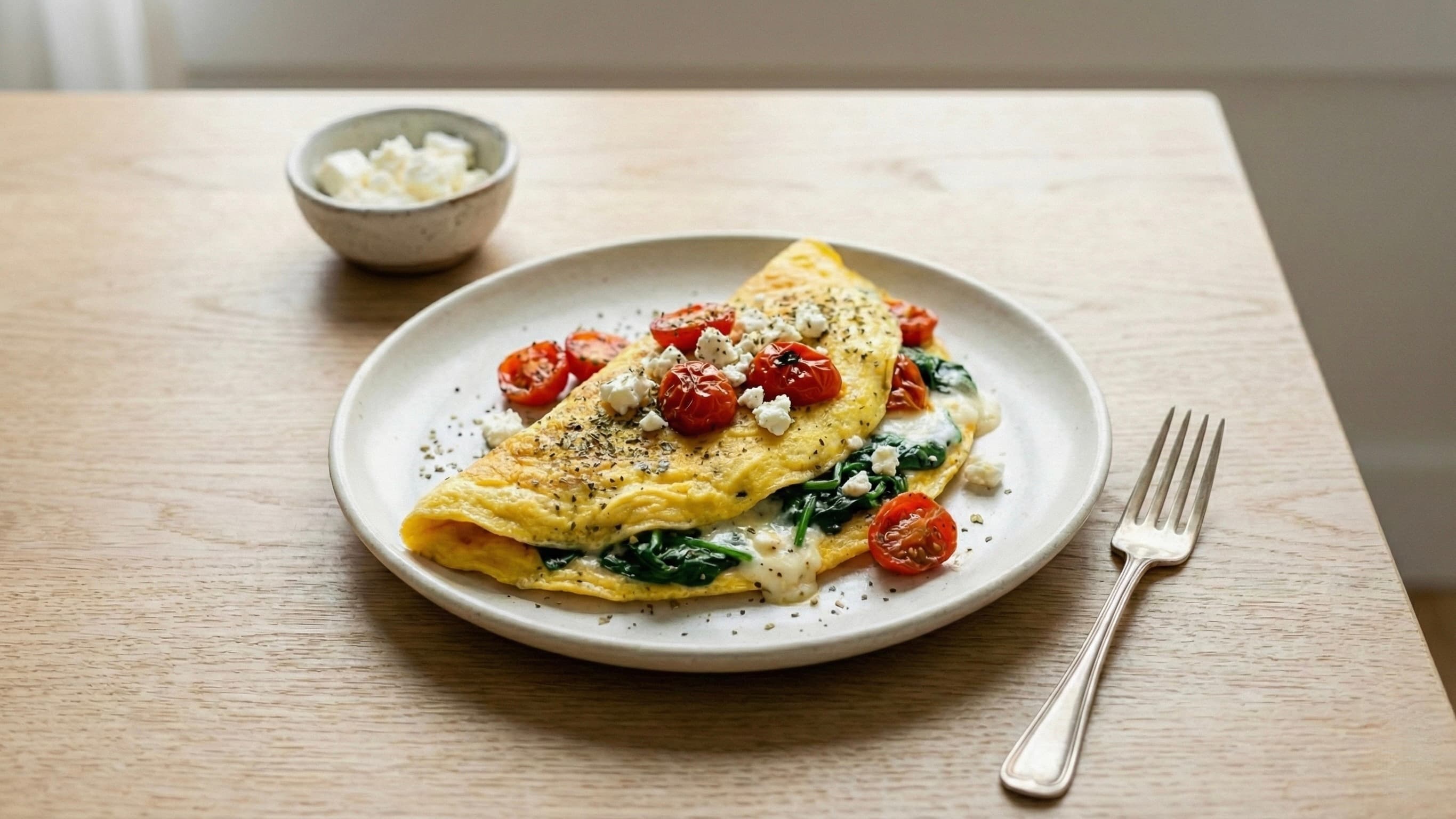 Omelette agli Spinaci e Feta 