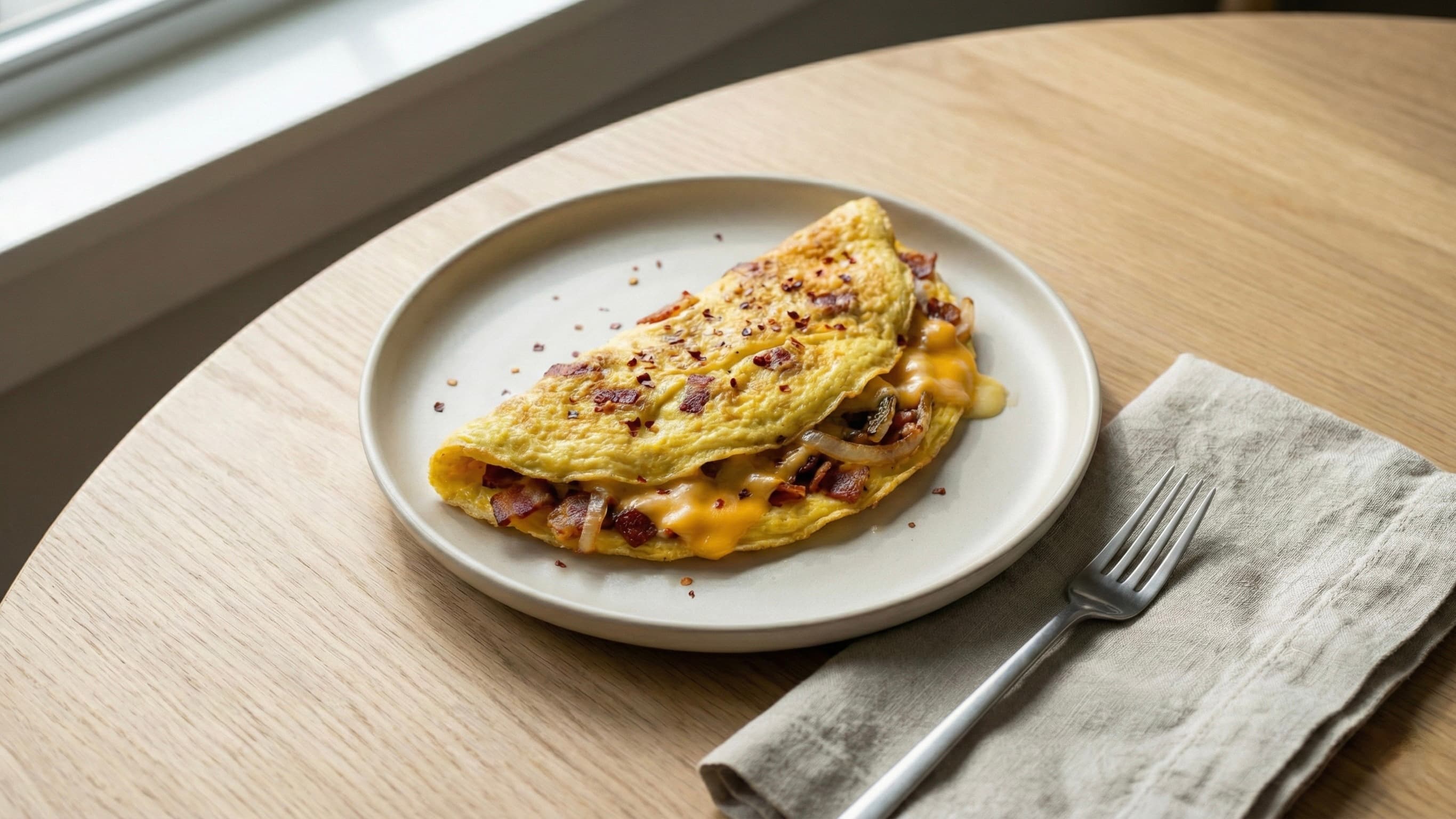 Omelet con Bacon Croccante e Cipolla Dolce