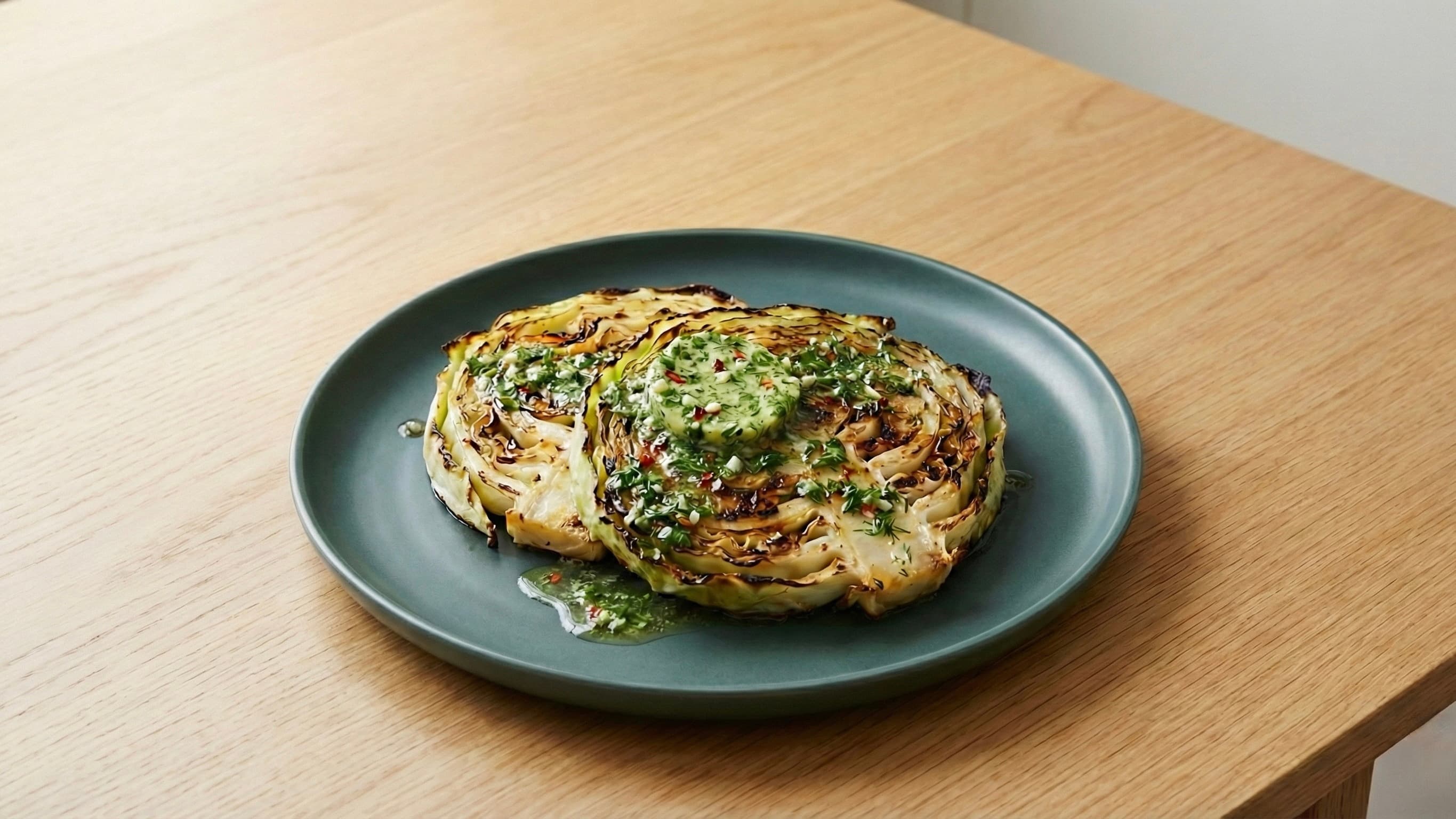 Bistecche di Cavolo Arrostito al Burro alle Erbe