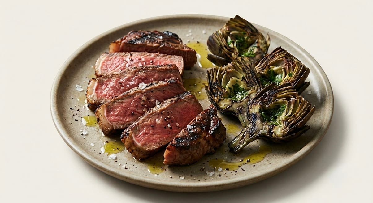 Costata di Scottona alla Griglia con Carciofi alla Romana