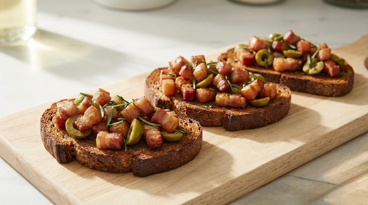 Crostini di Pane di Segale e Pancetta