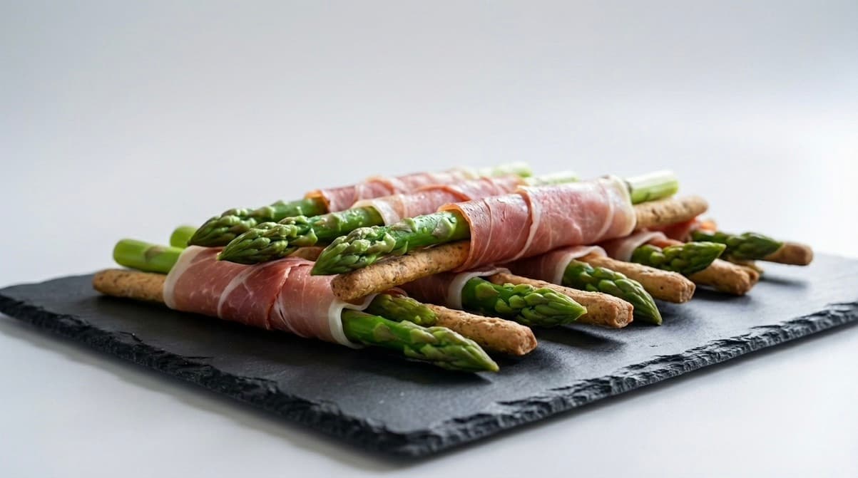 Spiedini di Asparagi, Prosciutto di Parma e Grissini